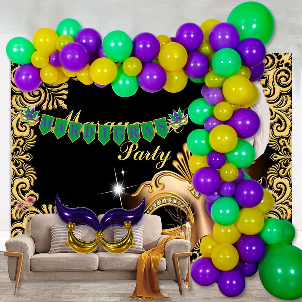 mardi gras balloon decor