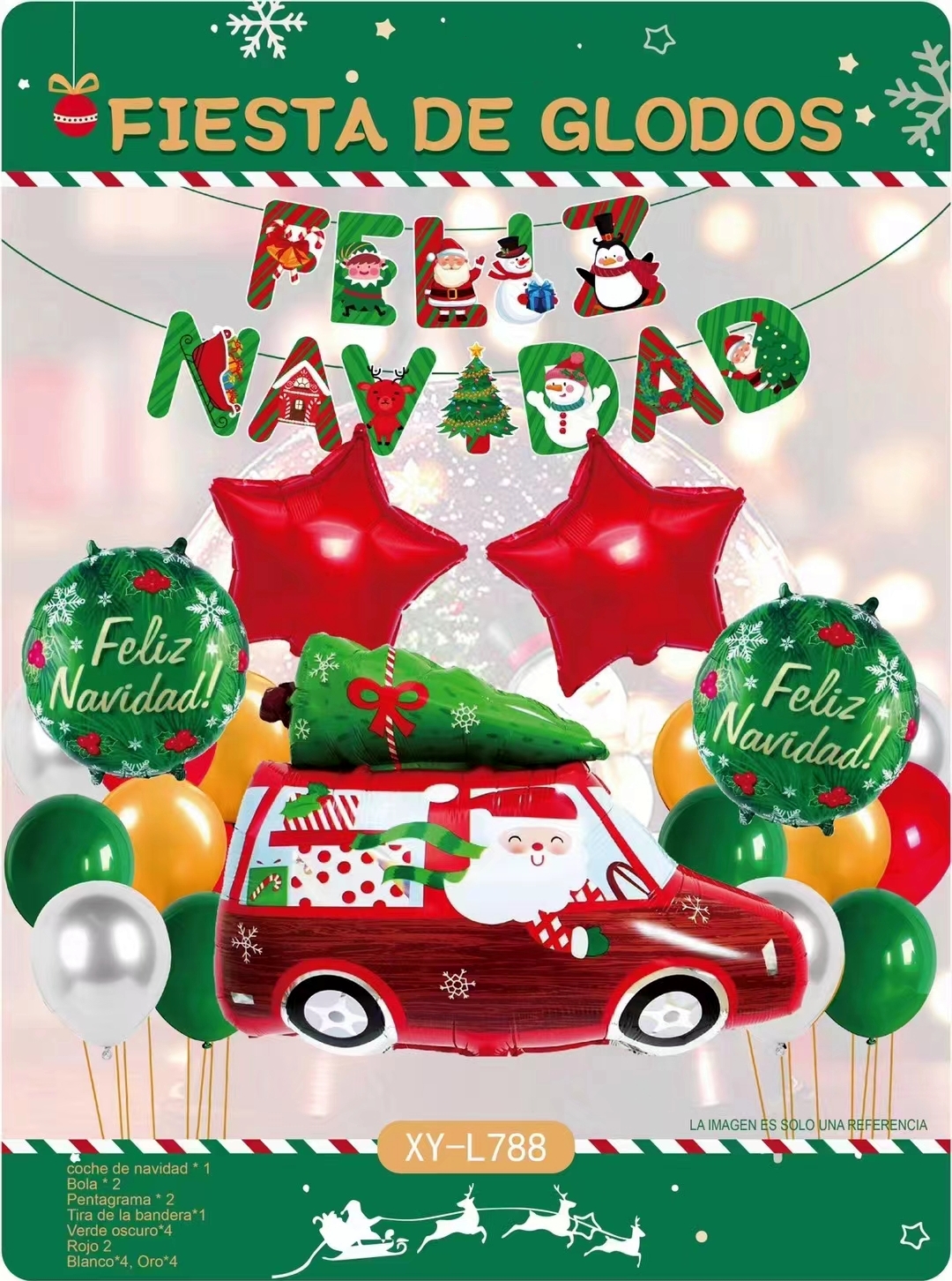 Feliz Navidad 2022 Merry Christmas Decorations Balloon Kit Merry Christmas santa Claus xmas Tree snowman Foil Balloon