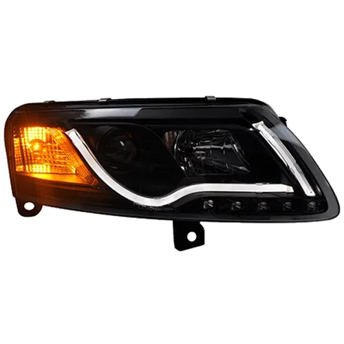 Headlight Assembly Modified Xenon Upgrade Double Lens Light-guided Tear-Eye Tuning Light For 2005-2012 A6L