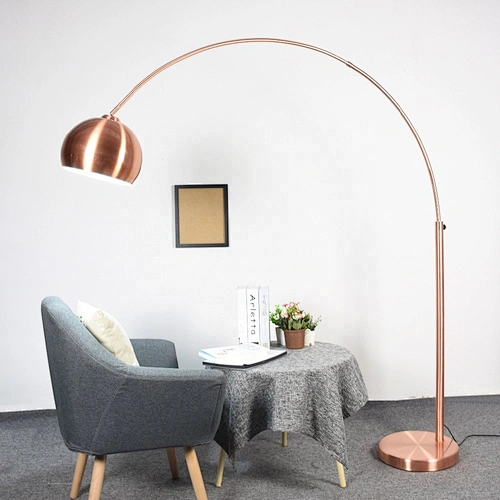 modern fashion floor lamp arc fishing painting copper floor standing light