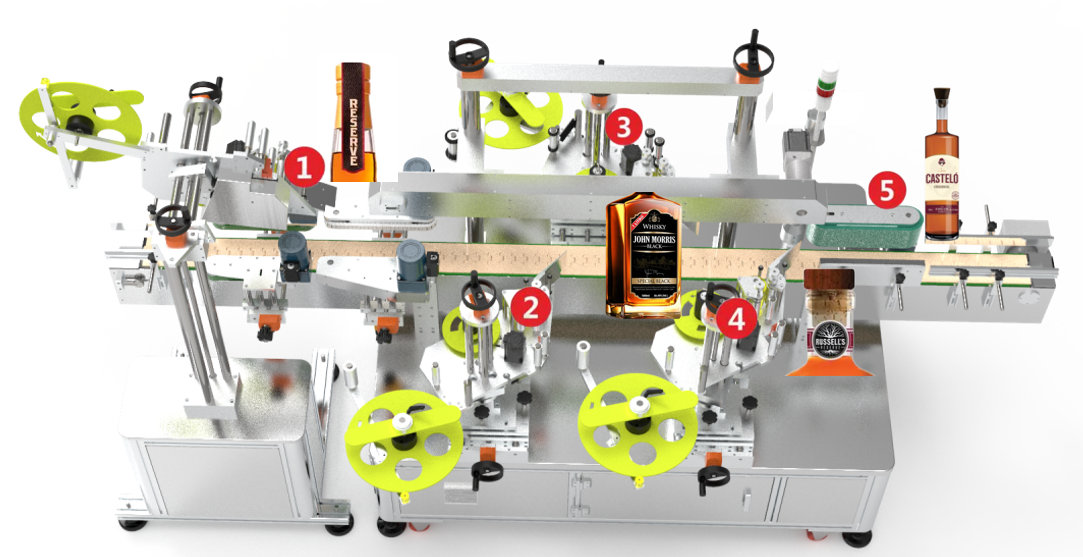whisky bottle labeling machine