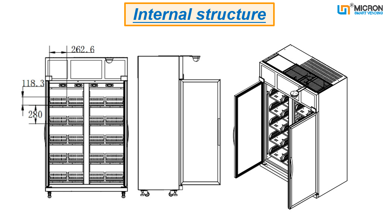 smart fridge, vending machine, fruit vending machine, vegetable vending machine