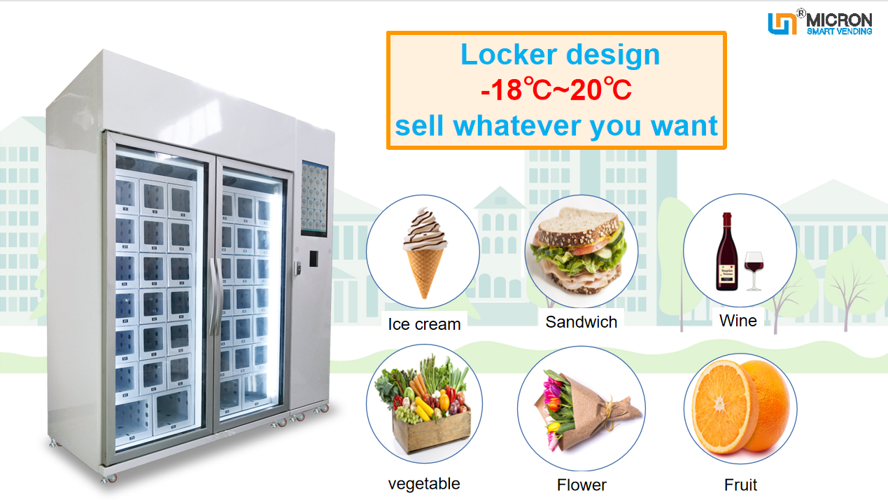 unmanned retail store, cooling locker vending machine, food vending machine snack and drink