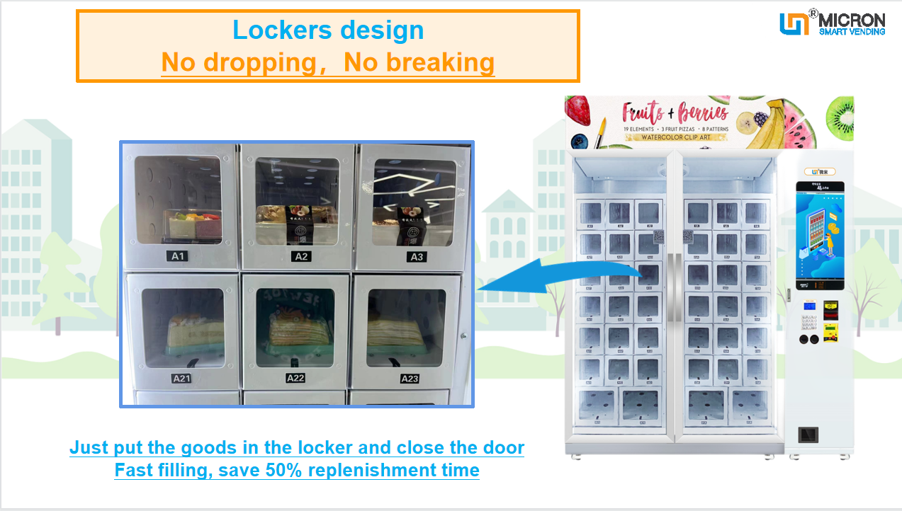 unmanned retail store, cooling locker vending machine, food vending machine snack and drink