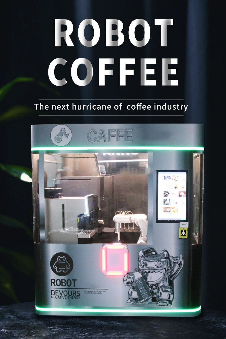 24/7 Automatic Coffee Vending Robot, your turnkey solution for a 24/7 coffee shop business, covering only 2.2 square meters, offers mobility and flexibility, providing unmanned retail solutions for an efficient coffee experience anytime, anywhere.