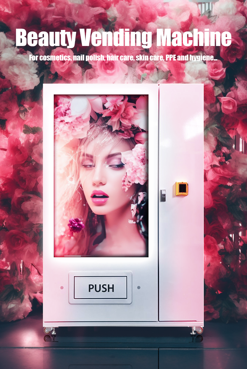 Vending Machine for Perfume with 55-inch Touchscreen for cosmetics, nail polish, hair care, skin care, PPE and hygiene...
