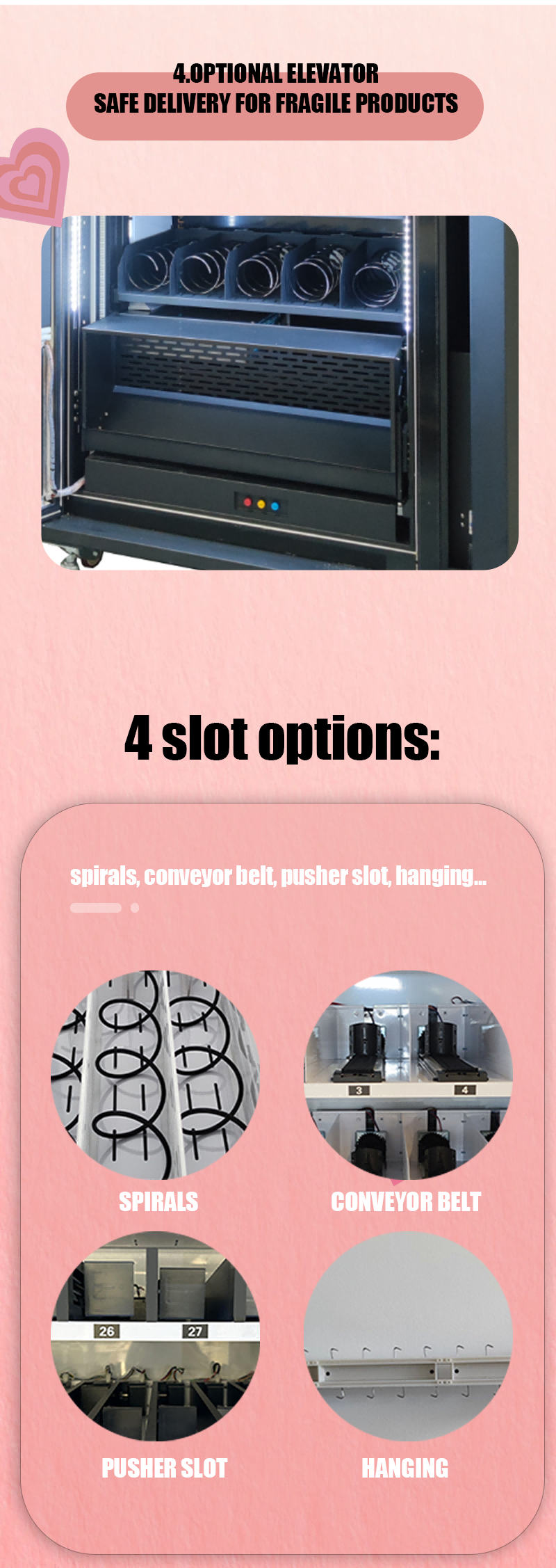 Vending Machine for Perfume with 55-inch Touchscreen optional elevator safe delivery for fragile products