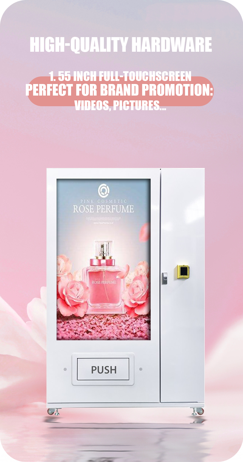 Vending Machine for Perfume with 55-inch Touchscreen high quality hardware with full touchscreen for brand promotion