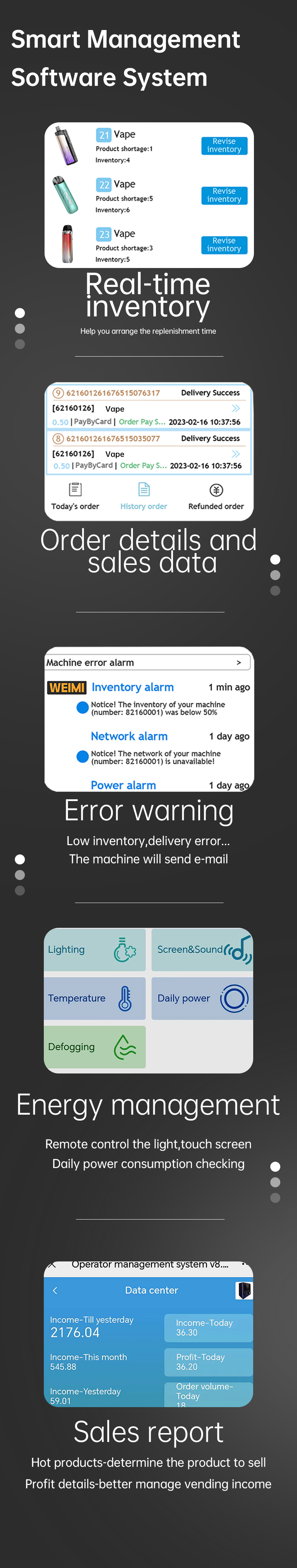 WEIMI mini Vape Vending Machine smart operating system easy to manage