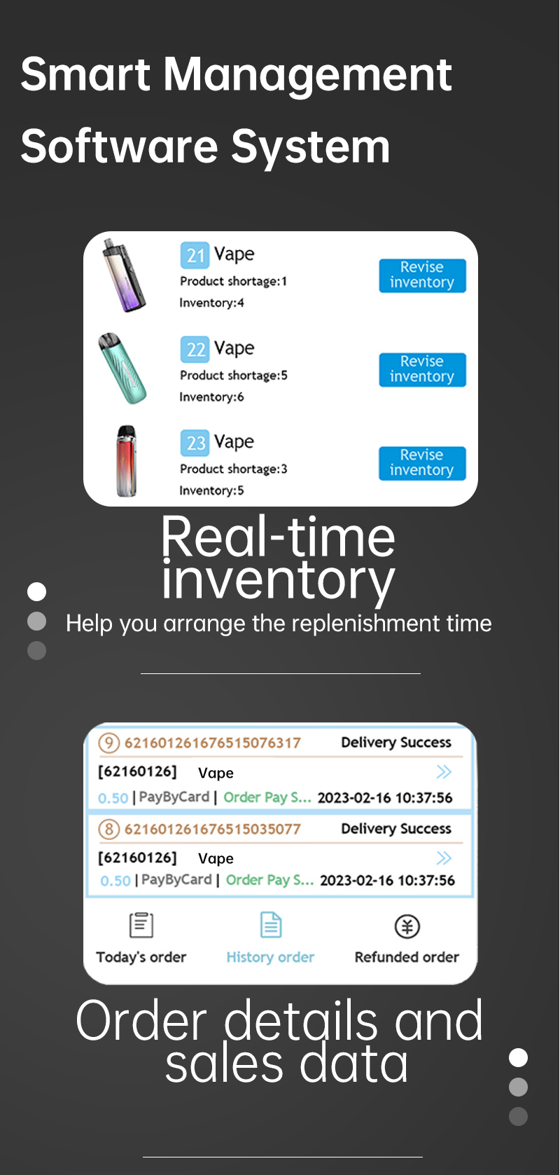 smart management software system for modern design Floor Standing Vape Vending Machine with ID Scanner and Card Reader