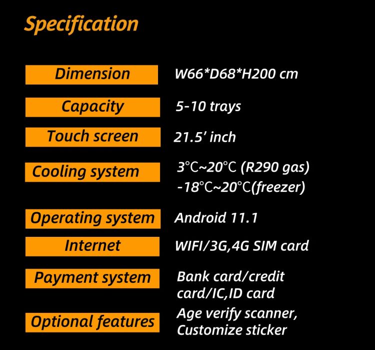Food Vending Machine specification of Micron smart fridge vending machine for prepared meals with microwave oven