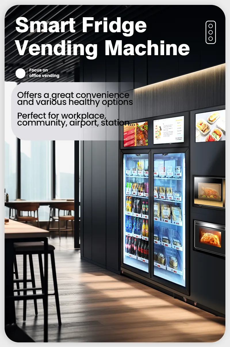 Food Vending Machine -18~20℃ refrigerated ready meals vending machine with built-in microwave, buy frozen food from vending machine
