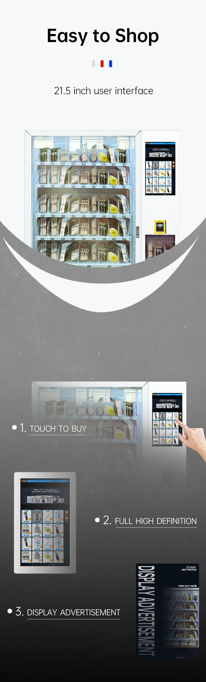 Towels Slippers Toothbrush Vending Machine with Card Reader easy to shopping from vending machine