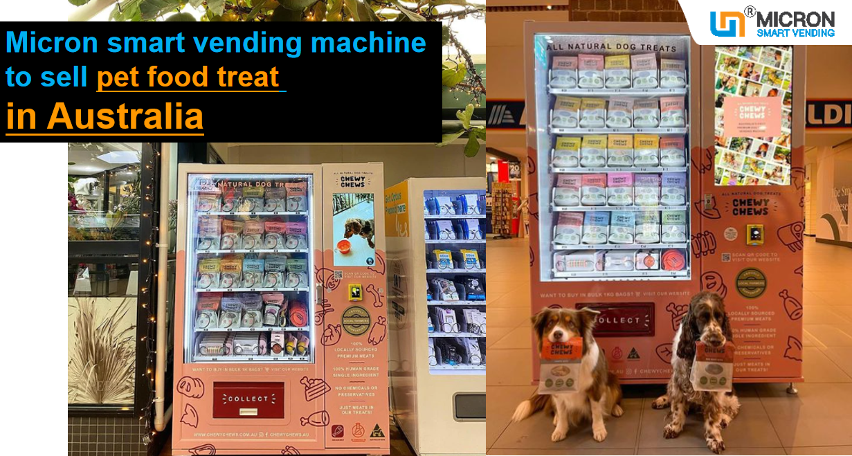 Micron Smart Snack and Drink Combo Vending Machine E-wallet in Australia for pet food. snack drink vending machine with card reader, it has different good trays to sell many kinds of products in one machine, combo vending machine