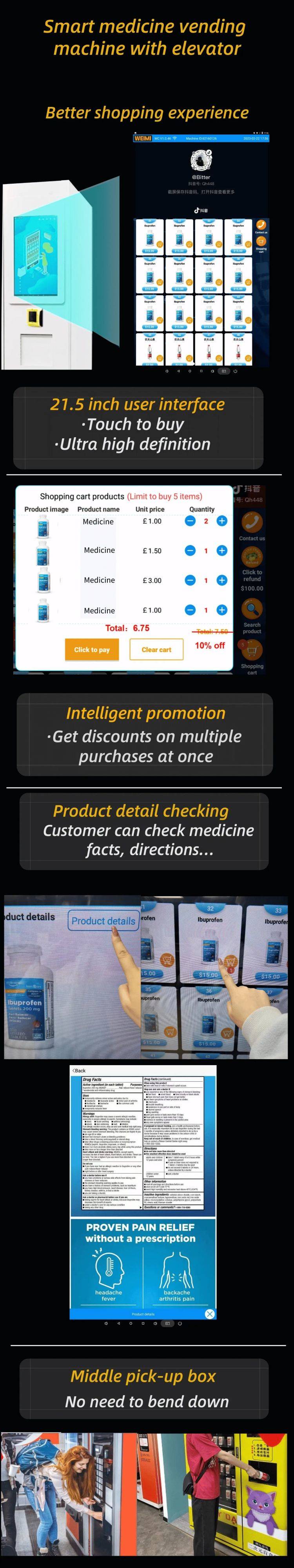 HAPYmed Medicine Vending Machine Automatic Dispensing for Healthcare Pharmacy Hospital