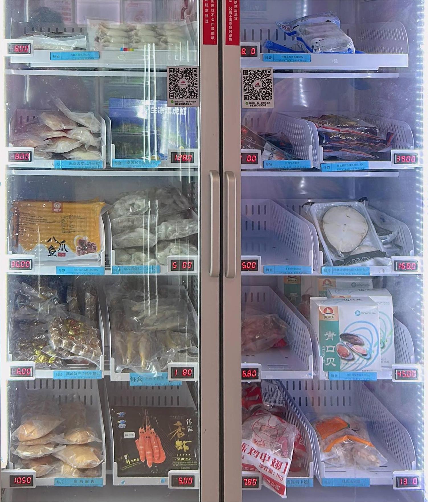 smart vending machine Smart Fridge for Seafood and Frozen Meat (-18~20℃) 