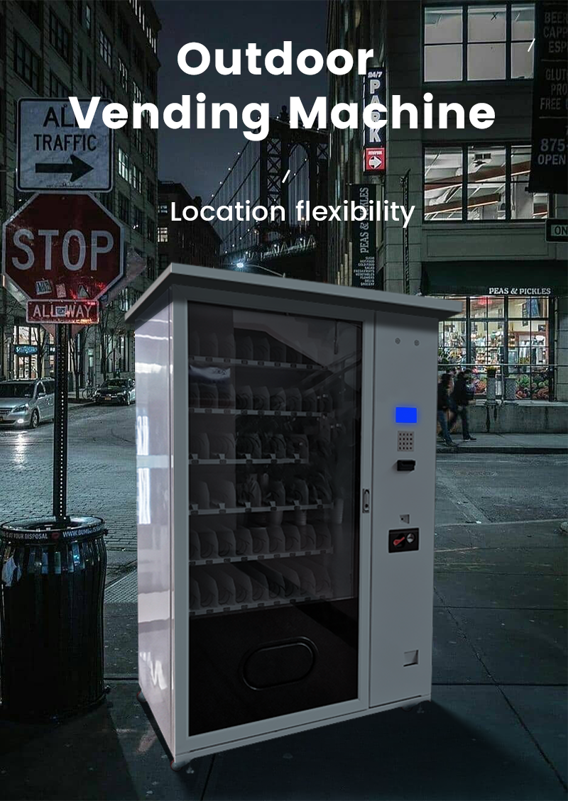 Outdoor Vending Machine with Shelter for Snacks Drinks