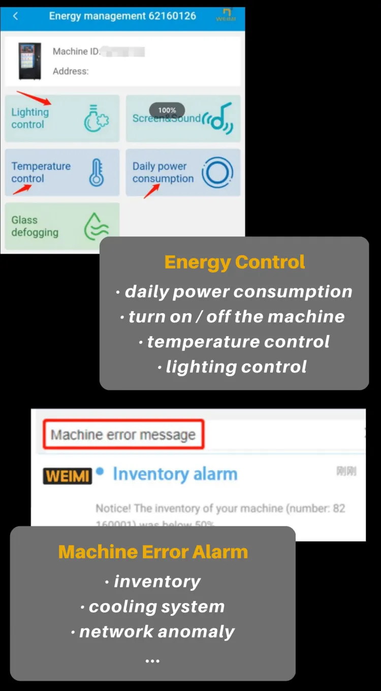Pet Vending Machine for Dogs and Cats Food Treats Wash Toys support remotely control energy, receive machine erro alarm by email