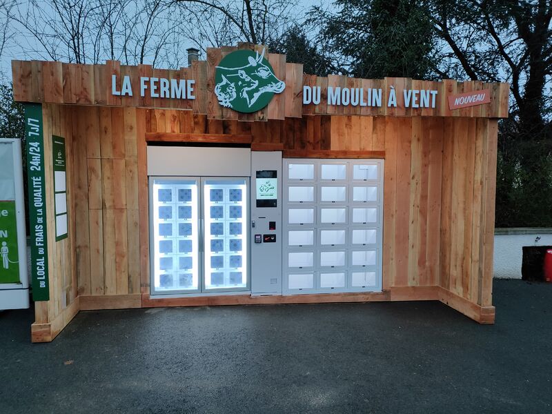 cooling locker vending machine selling beef in France