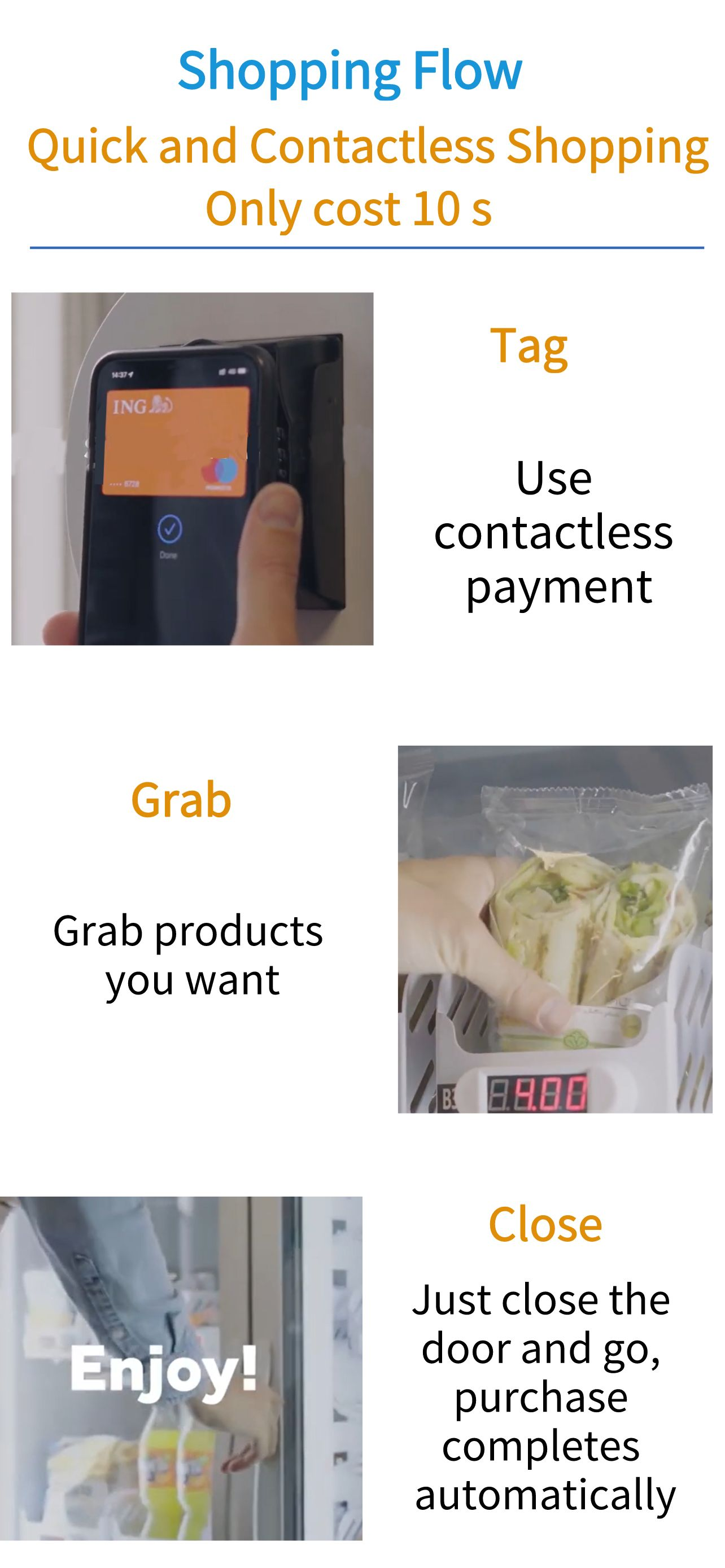 Micron smart fridge vending machine shopping flow snack drink vending machine for sale