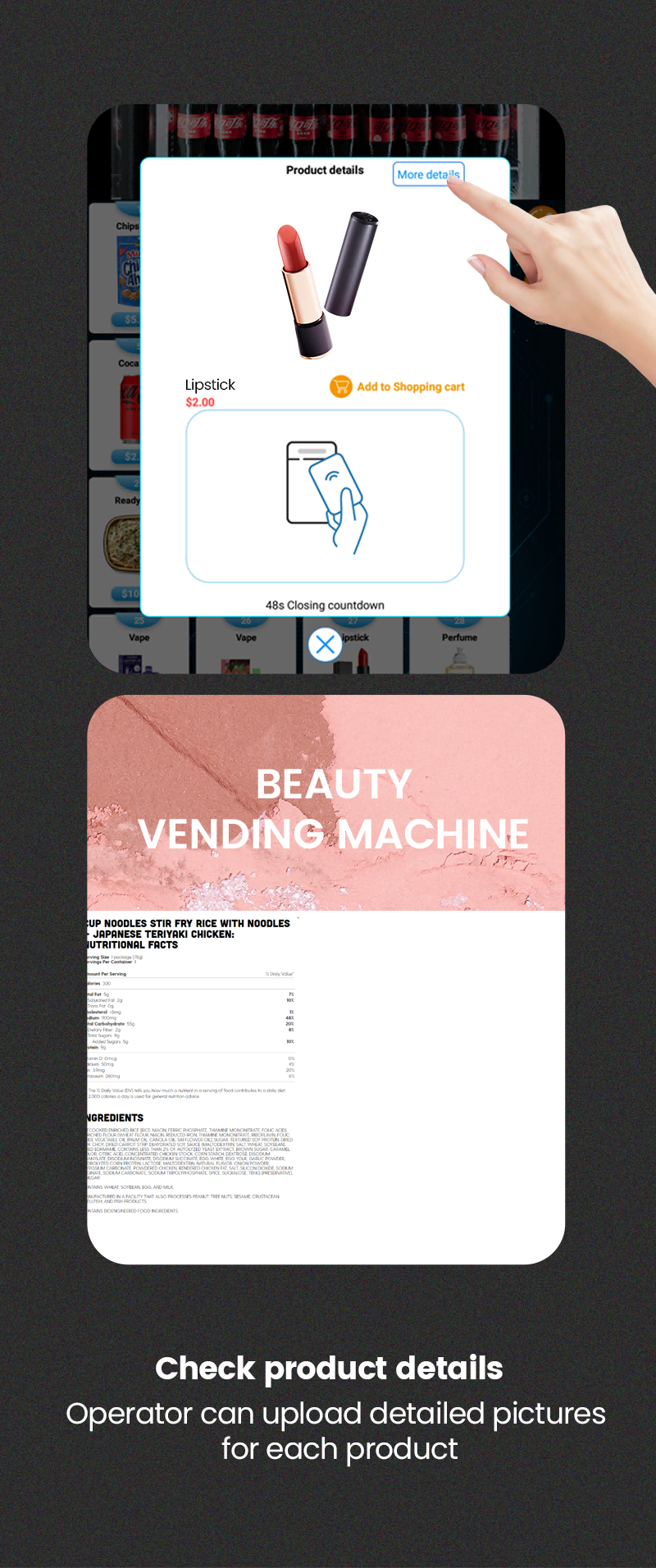 Cosmetic Beauty Eyelash Vending Machine with Elevator and Lockers check product details for each product