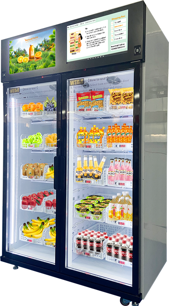 smart fridge vending machine for fresh fruits vegetables snacks drinks ready meals in vending machine convenience store