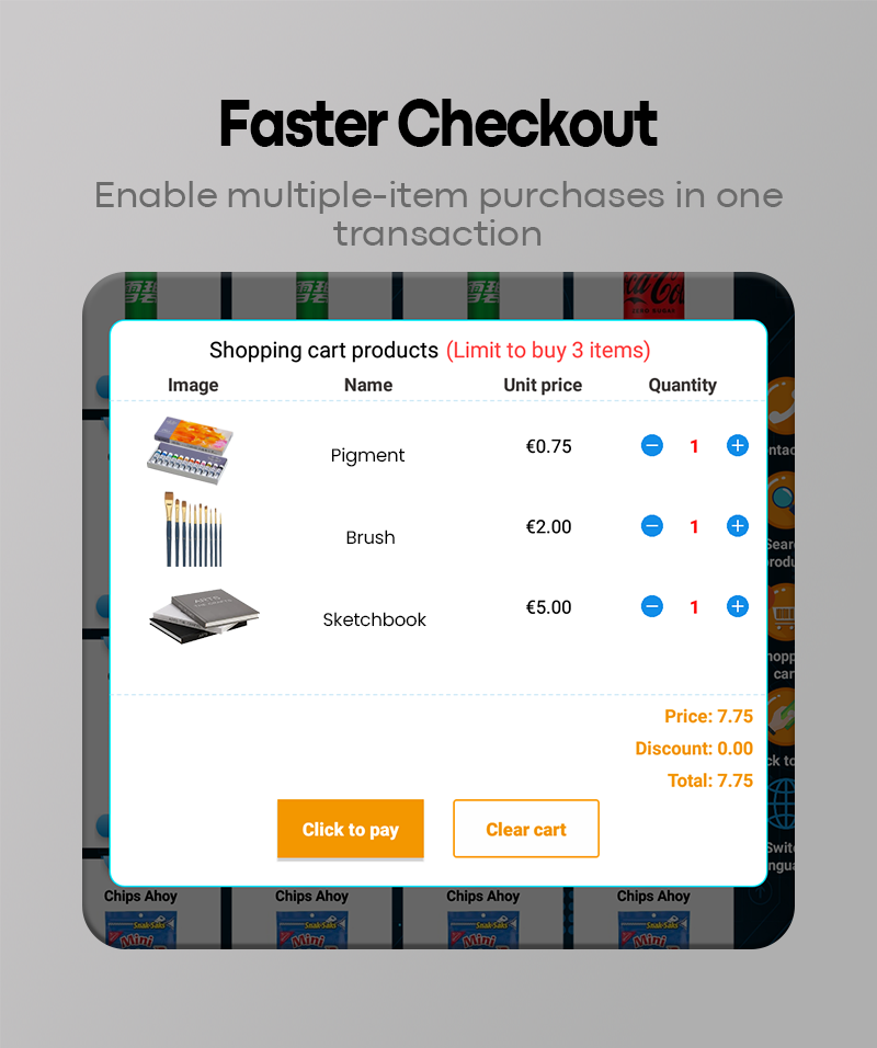 Art supply vending machine can faster checkout