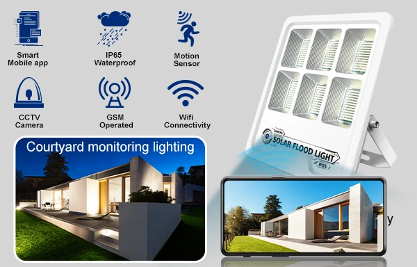 BOSUN Lighting solar power motion sensor flood lights Multiple Functions