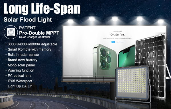 BOSUN outdoor solar flood light fixtures