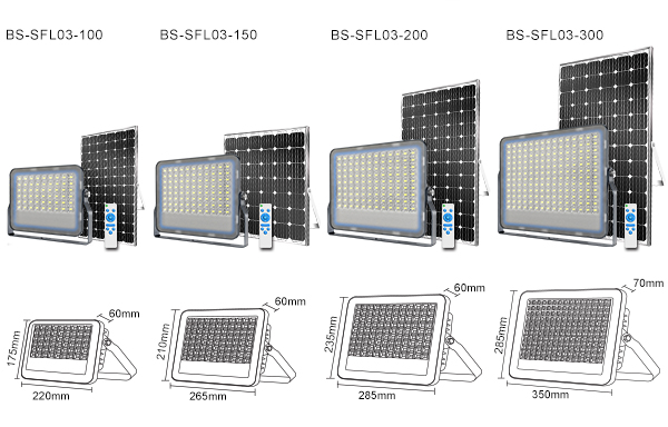 BOSUN outdoor solar flood light fixtures