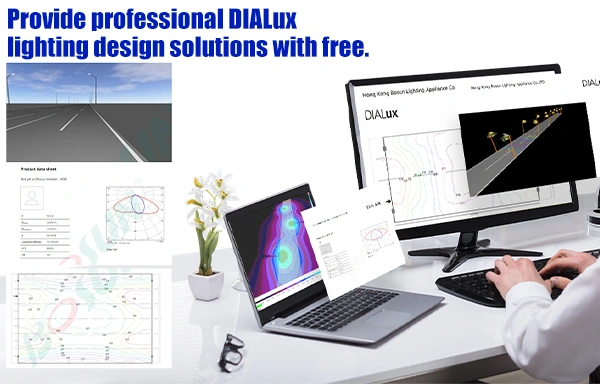 BOSUN advantages of solar powered street lights with Free DIALux Design Lighting Solutions