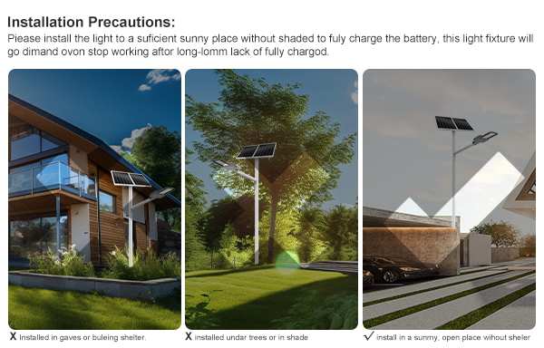 BOSUN Lighting street solar light Installation Notes
