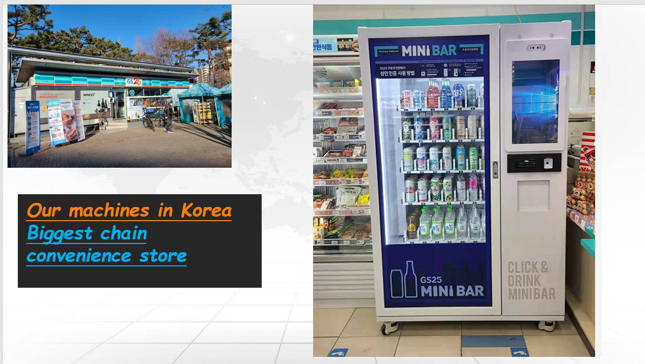 wine champagne alcohol vending machine with elevator in Korea
