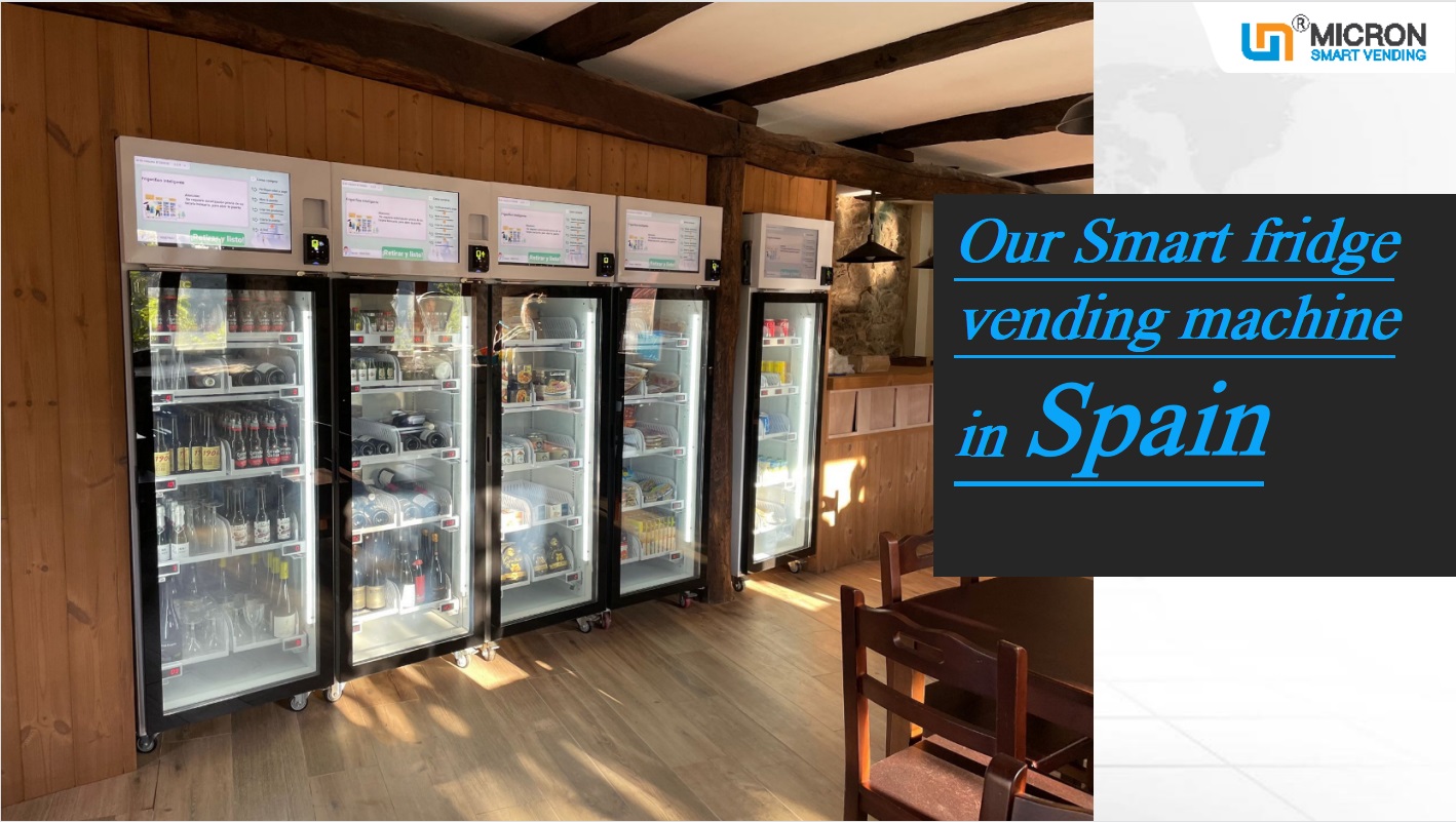 Office smart fridge vending machine for foods and drinks in Spain