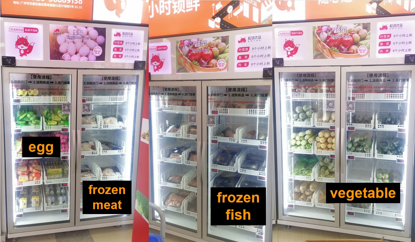 Office smart fridge vending machine for foods and drinks