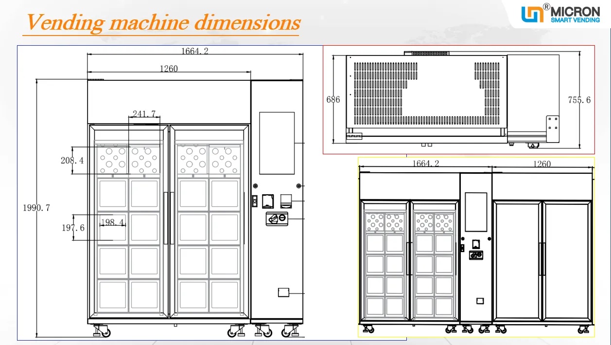 Hot sale fresh flower vending machine dimension