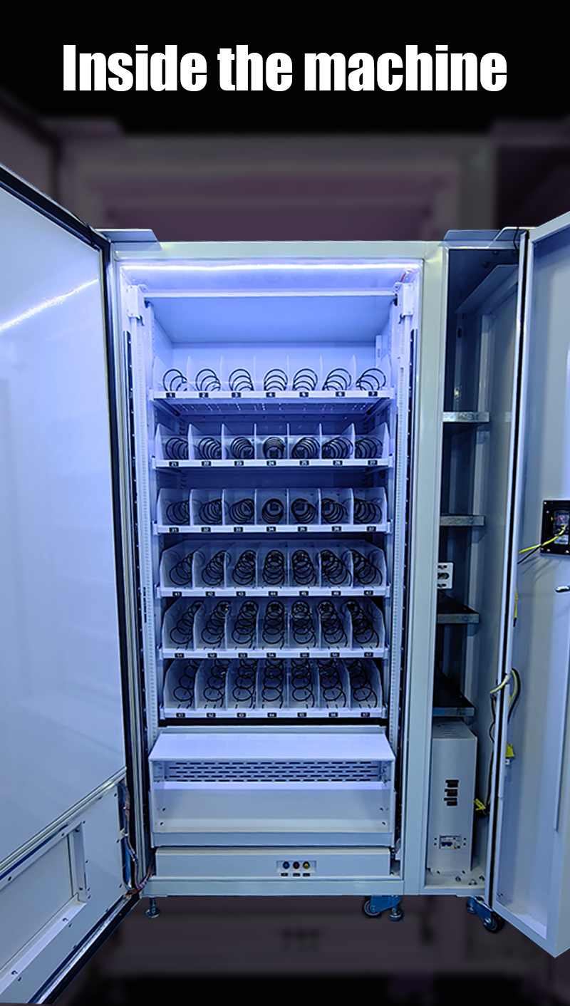 55-inch big touch screen vending machine with telemetry inside the machine
