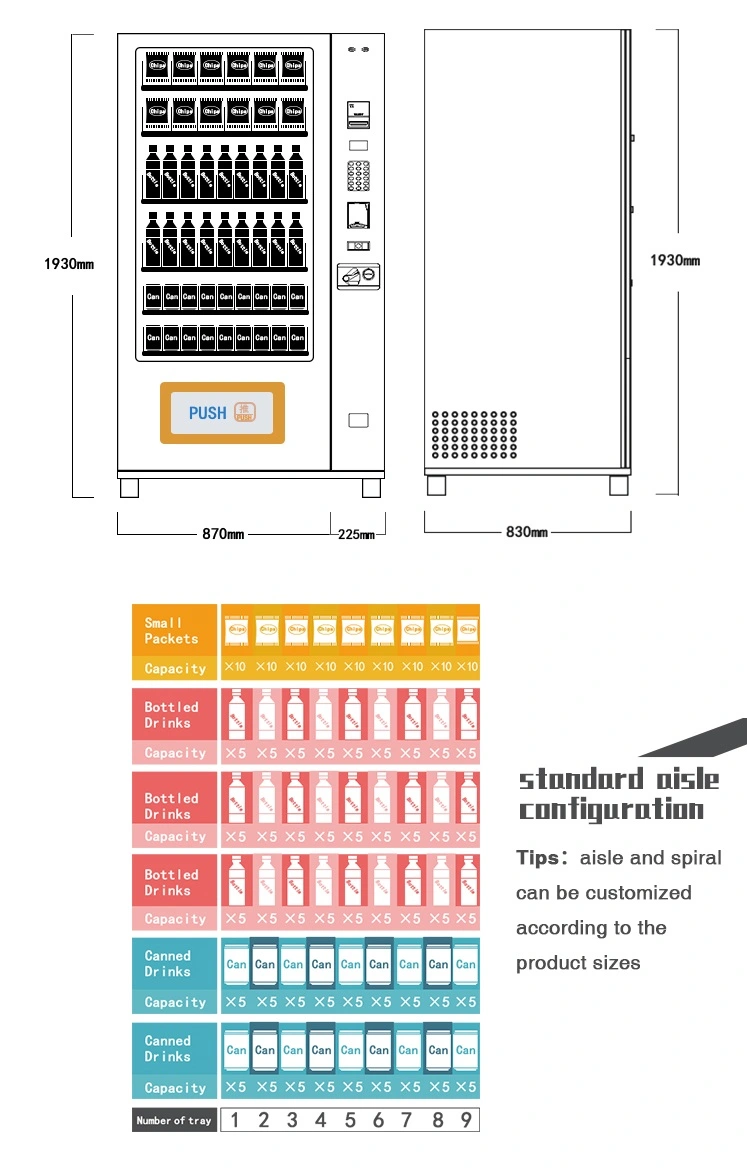 traditional snack drink vending machine configuration