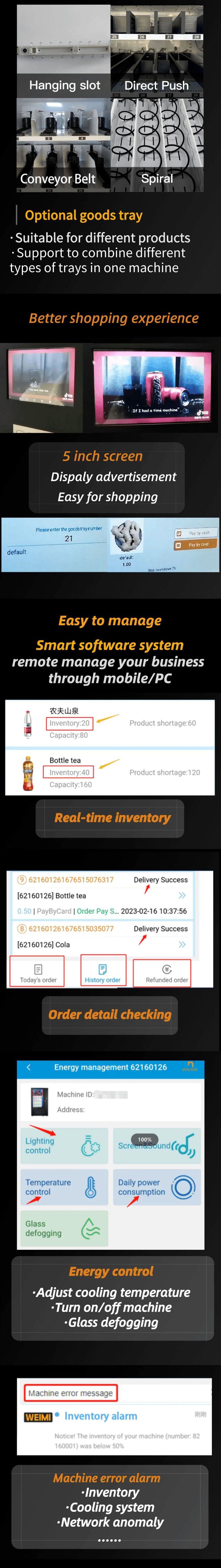 weimi snack and drink keypad vending machine for sale optional goods tray and better shopping experience