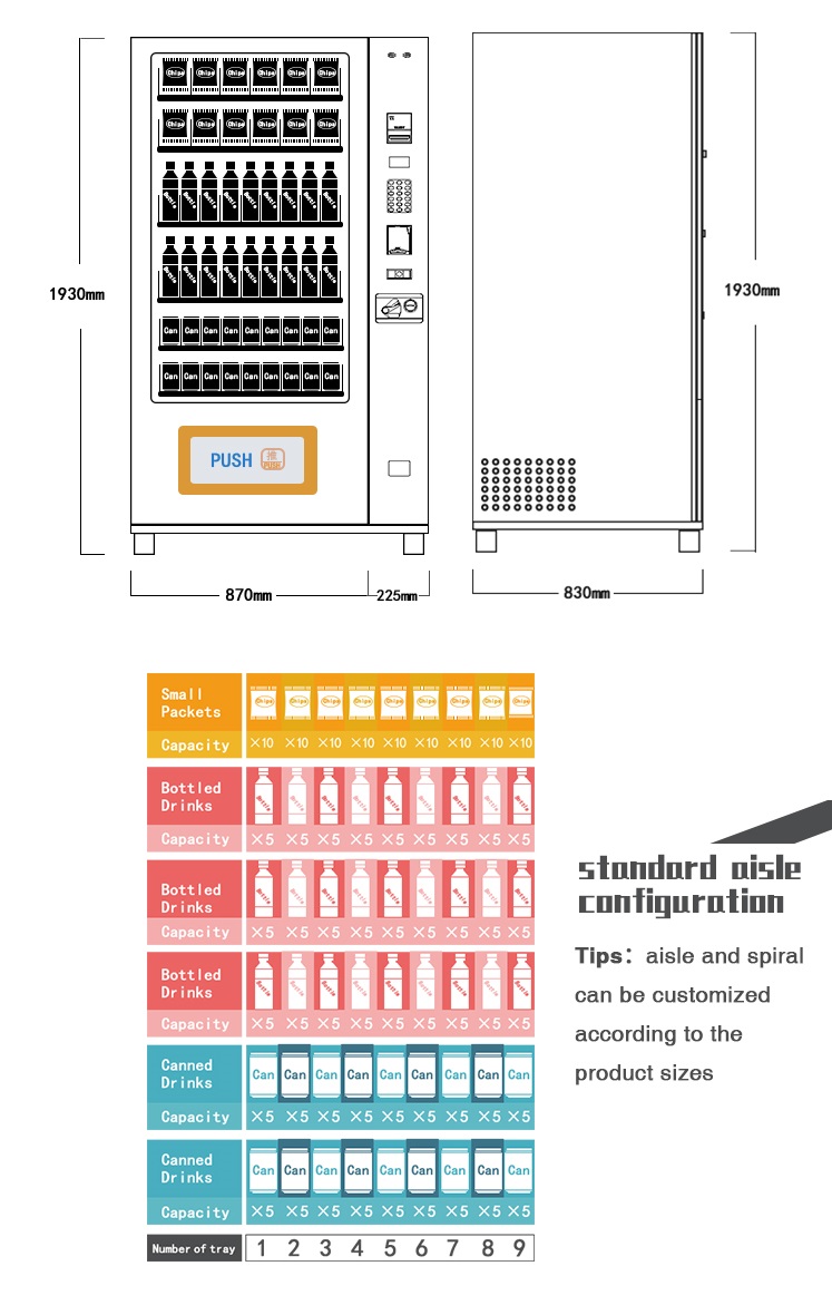traditional snack drink vending machine configuration