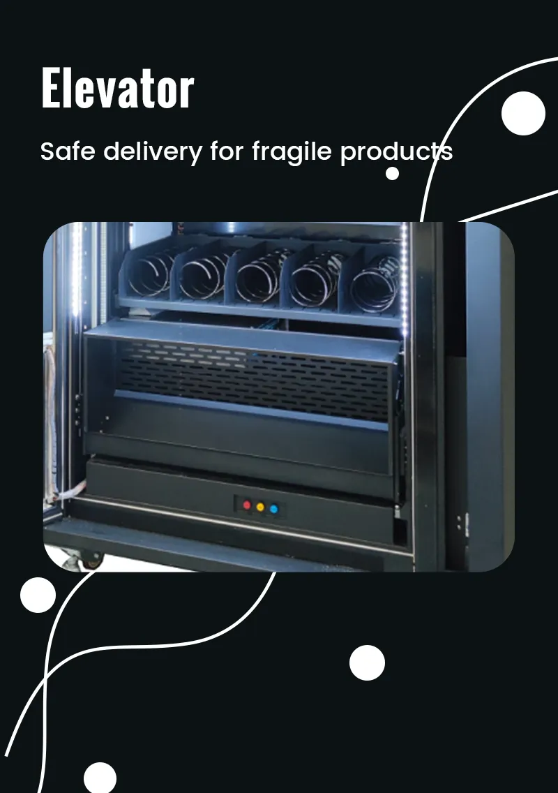 dimension of hot food vending machine elevator safe delivery for fragile products