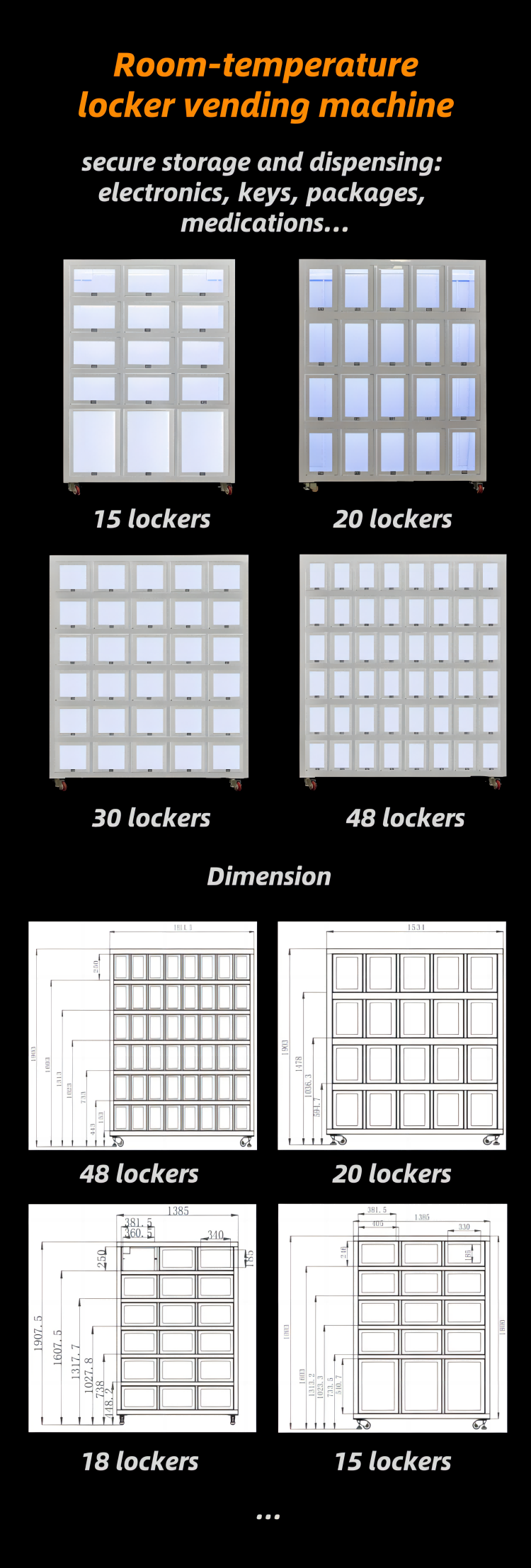 free match room-temperature locker vending machine for secure storage and dispensing small-size items electronics keys packages medications