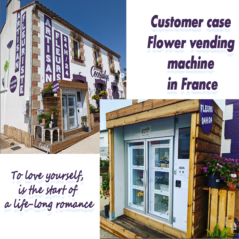 free-match locker vending machine for selling fresh flowers in France