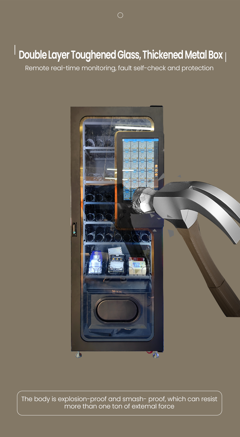 Custom Travel Accessories Vending Machine with Card Reader for Tourism double layer fronts