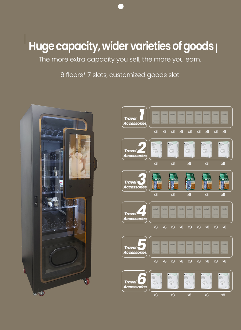 Custom Travel Accessories Vending Machine with Card Reader for Tourism huge capacity wider varieties of goods
