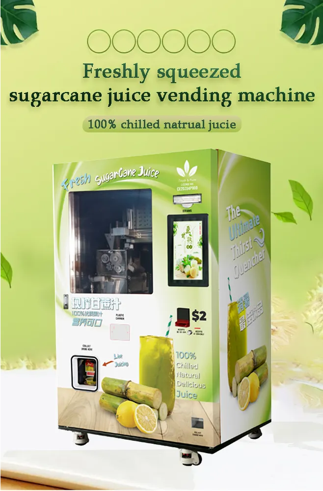 Automatic Fresh Sugarcane Juice Vending Machine