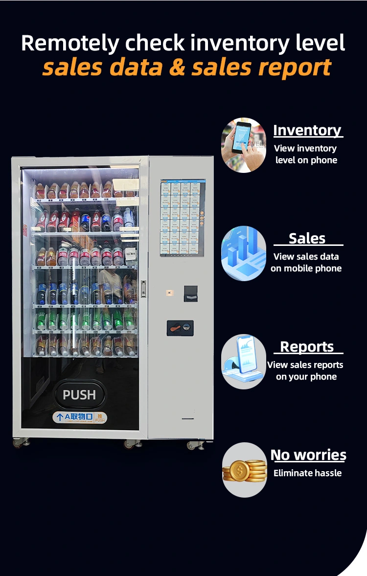 WEIMI Age Verification Vending Machine remote check inventory level sales data and sales report