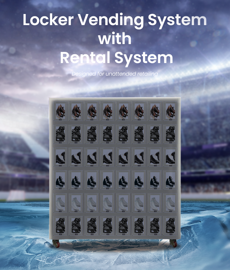 Self-Service Skate Rental Vending Machine for Roller Ice Skates Sports Gear in Gyms Sports Centers