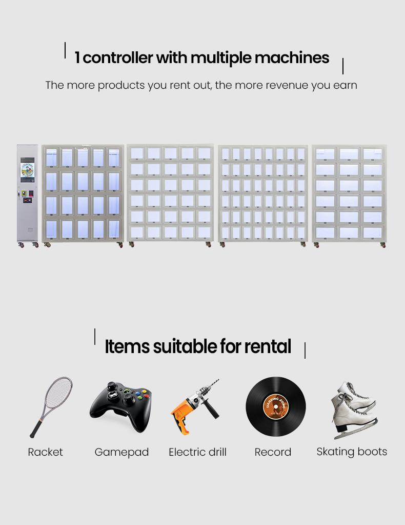 Self-Service Skate Rental Vending Machine for Roller Ice Skates Sports Gear in Gyms Sports Centers