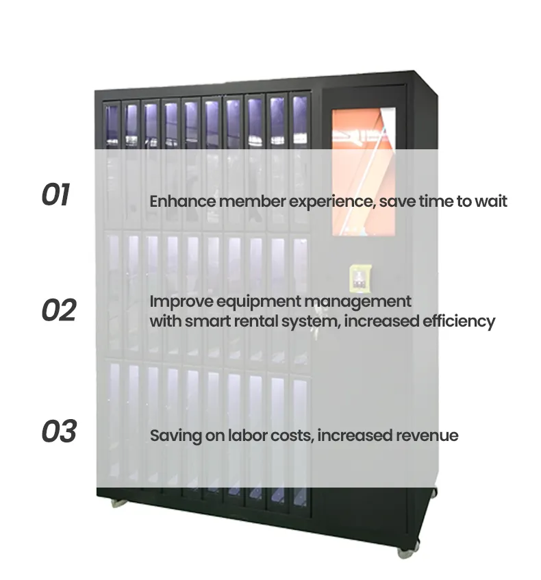 Self-Service Skate Rental Vending Machine for Roller Ice Skates Sports Gear in Gyms Sports Centers